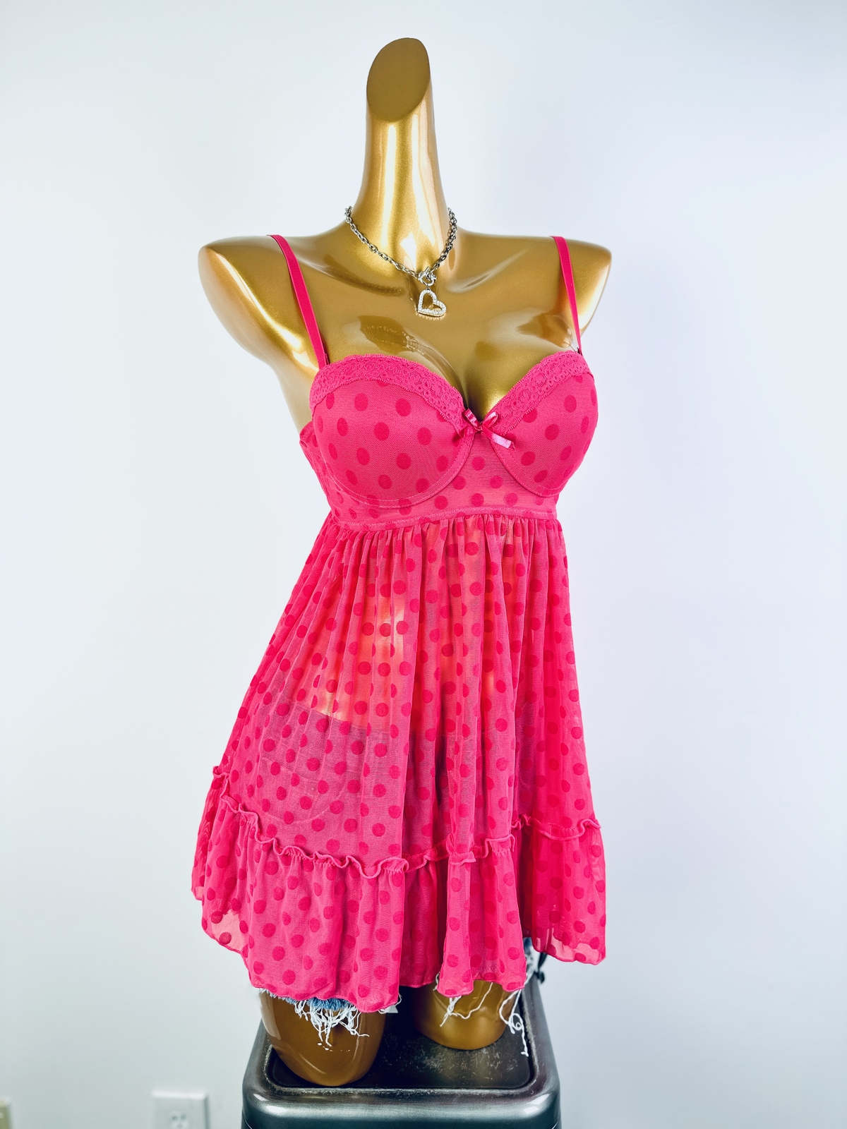 Vintage VTG y2k fairycore sheer lingerie babydoll top