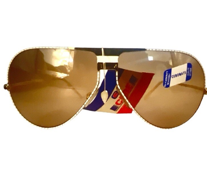 1980’s Aviator Sunglasses by Cébé, White & Gold, Made in France, Unisex, NWT