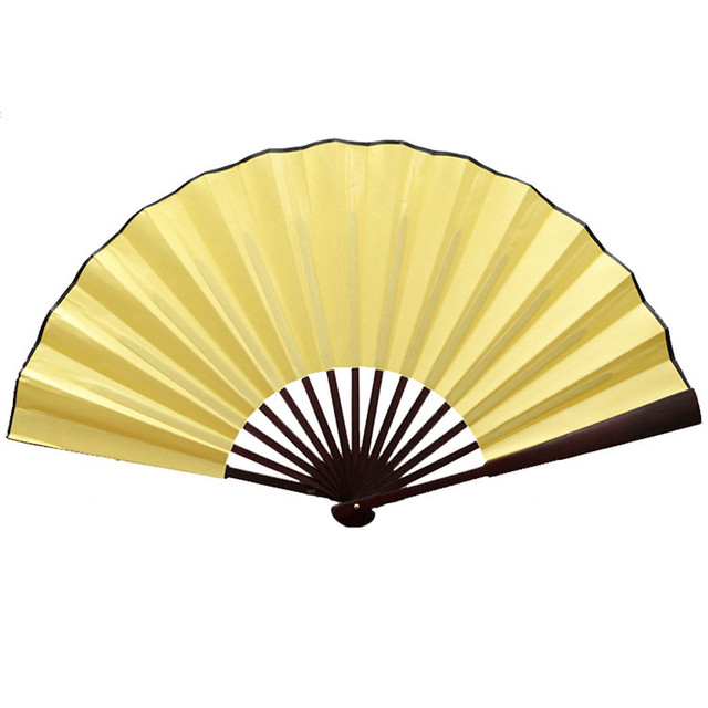 10/13in Folding Hand Fan Chinese Silk Cloth Handheld Wooden Bamboo Antique