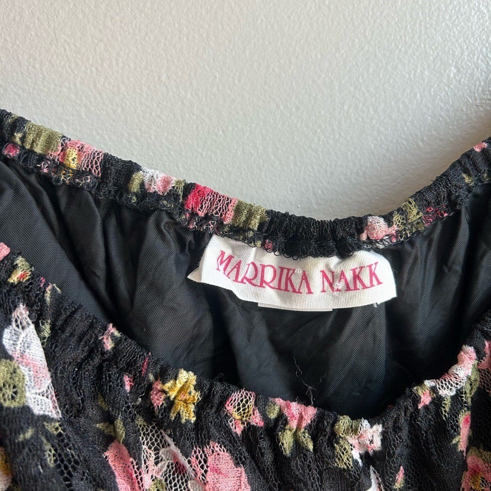 Vintage Marrika Nakk Floral Skirt Set Coquette Ruffle Cottagecore S Euro Summer