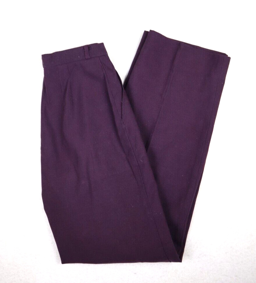 VINTAGE WOMEN’S PURPLE PLEATED HIGH WAIST PANTS – HABERDASHER – 25IN WAIST