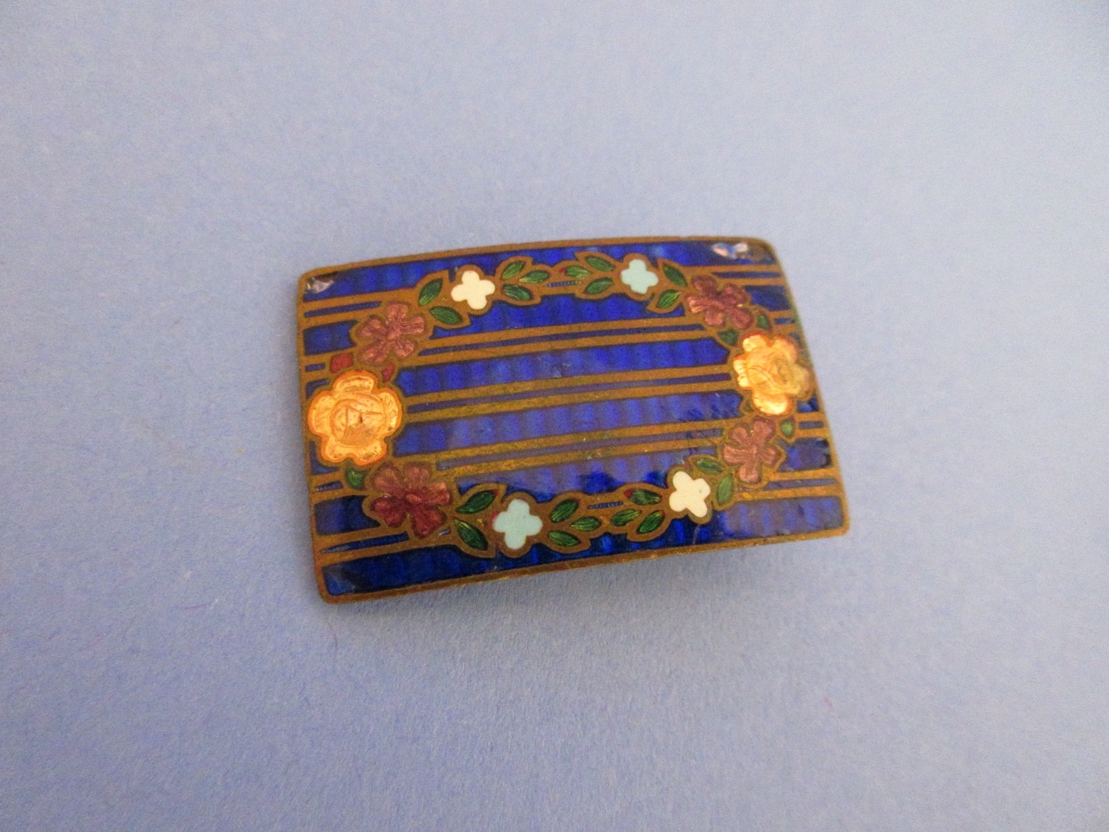 as is- Antique Vintage Art Deco Ladies ENAMEL BELT BUCKLE Czechoslovakia 2-piece