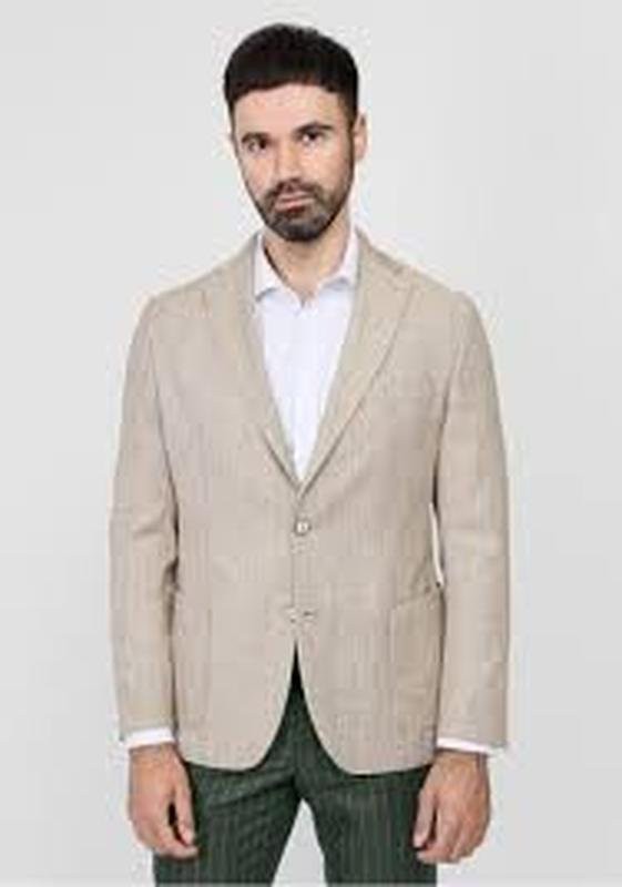Men Enterour World Beige Linen Cotton Blazer L