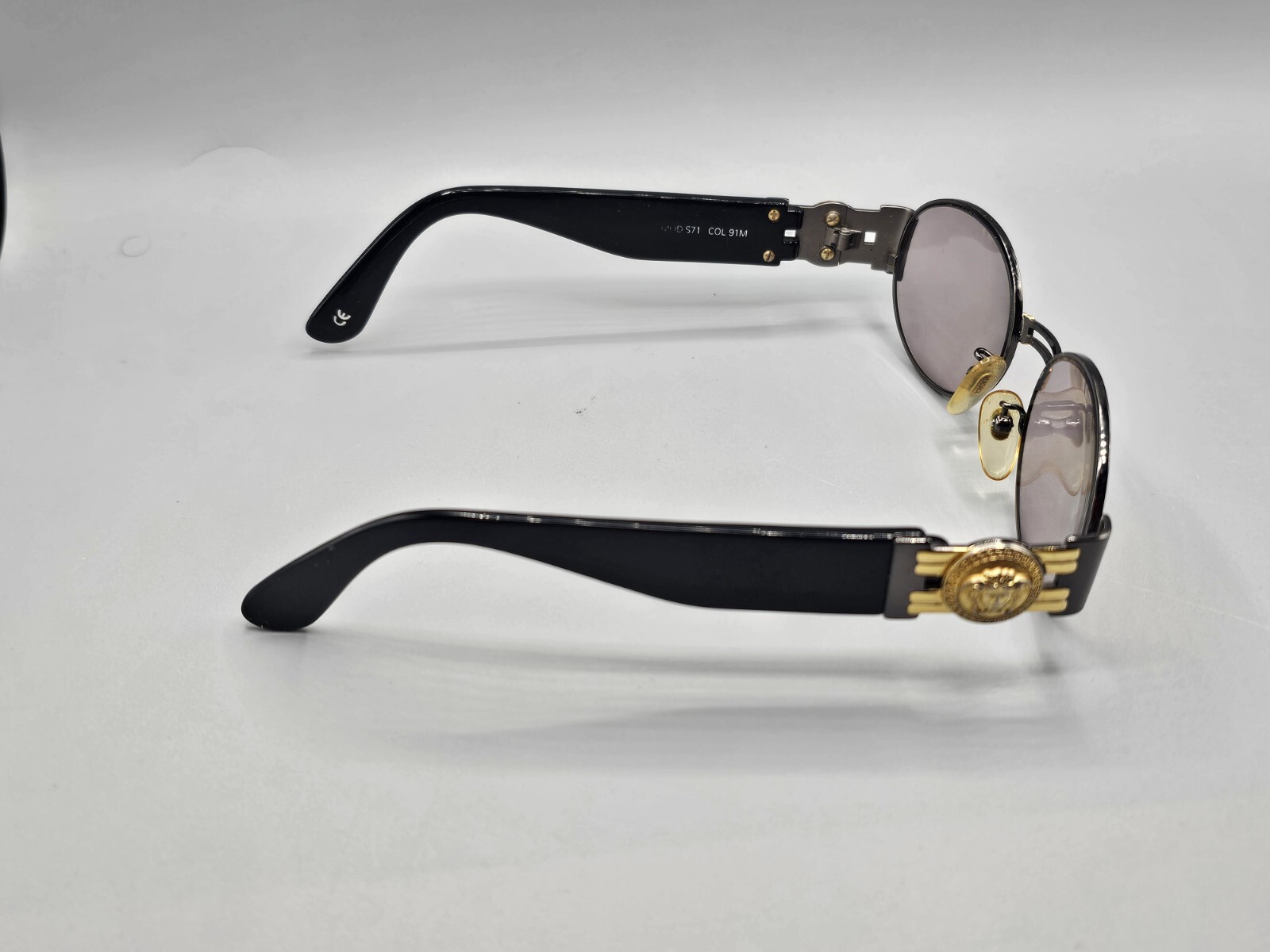 VTG 90s Gianni Versace Ladies Sunglasses Frames Only MOD.S71 50X18 Black & Gold
