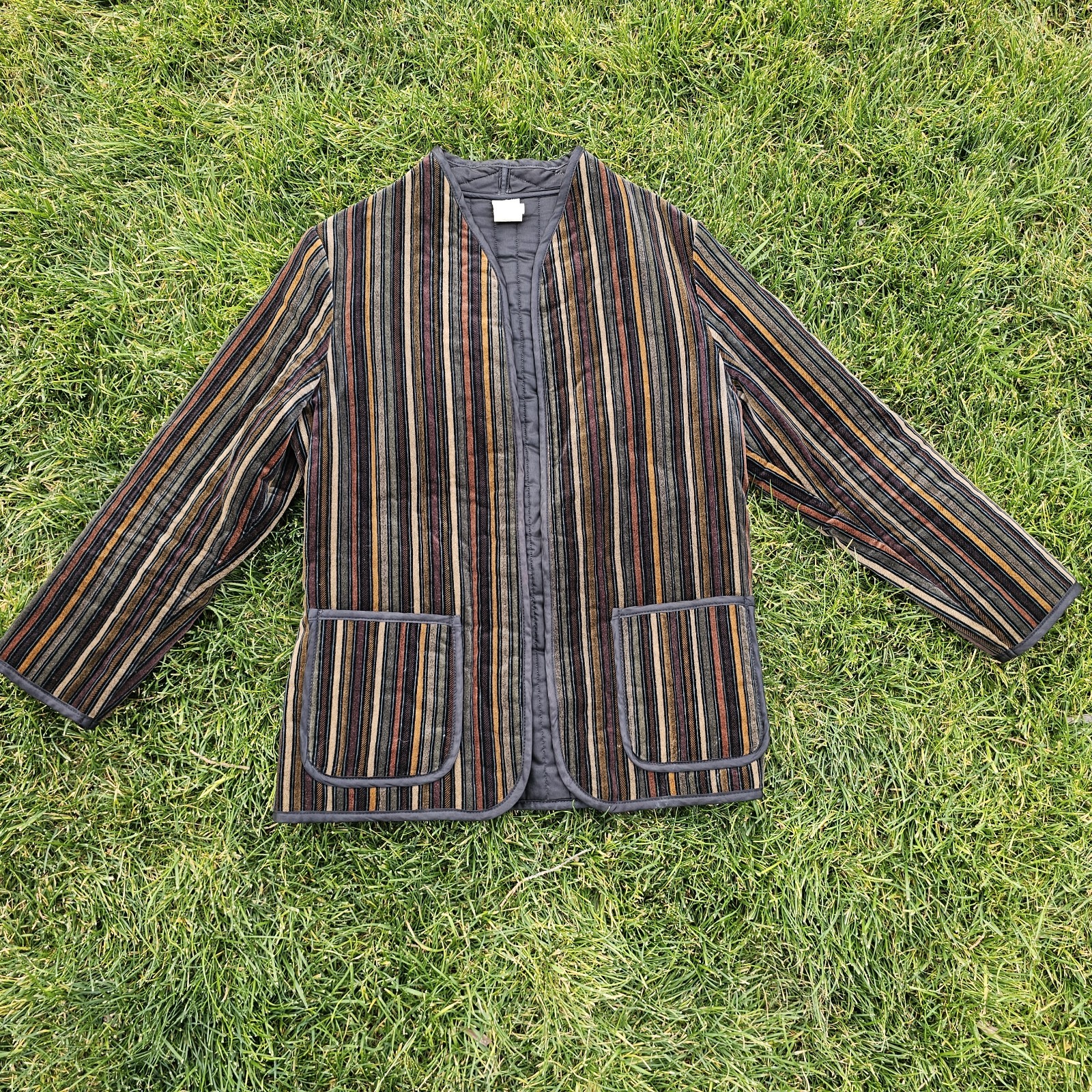 Vintage Striped Velveteen Jacket Possibly gallery Brand RN-25141 Size MEDIUM M