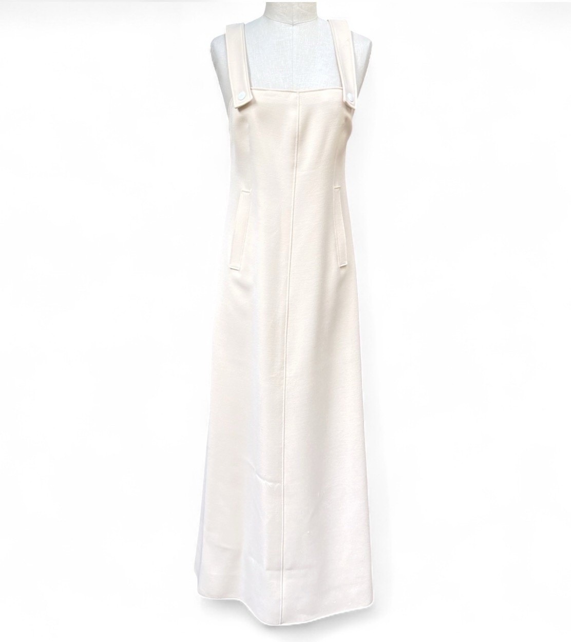 Vintage Courreges Haute Couture Future 70’s Wool Maxi Dress Jumper Ivory Size a