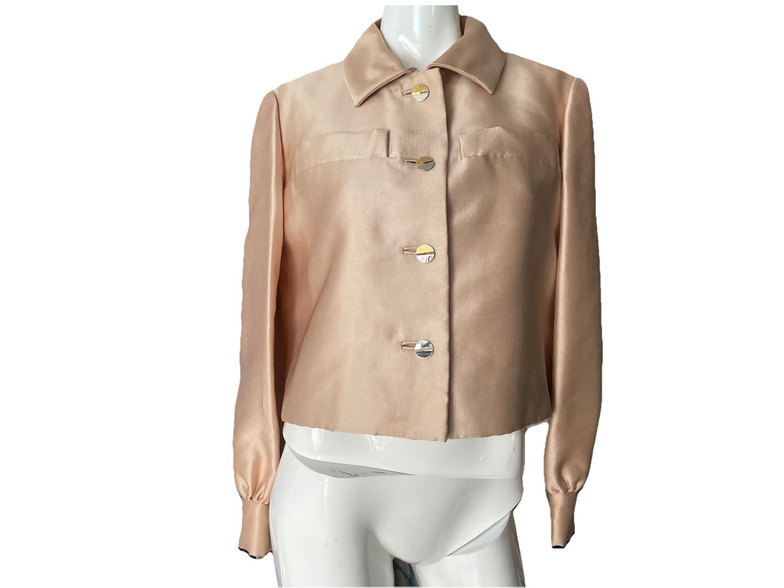 Vintage 60s GINO CHARLES Jacket Cropped Top Lined Sz16/L