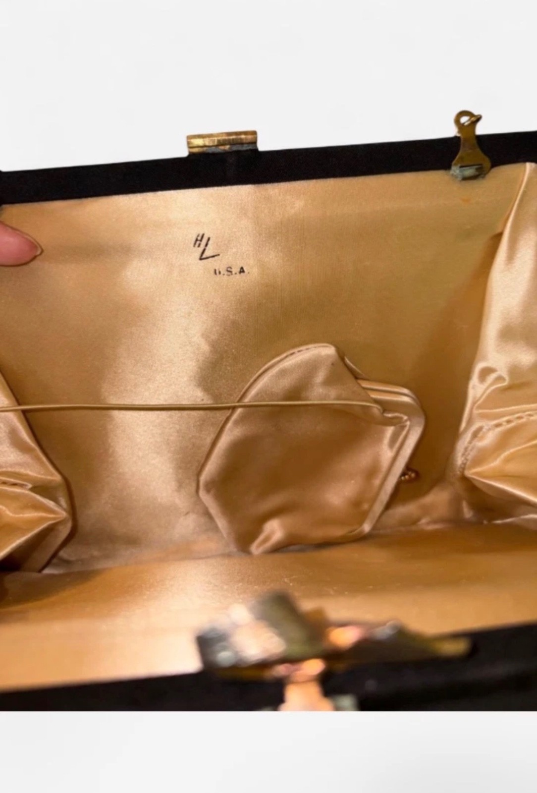 Vintage Handbag Lot (2): 1950s Harry Levine Satin Clutch & Y2K Marc Chantal Tote