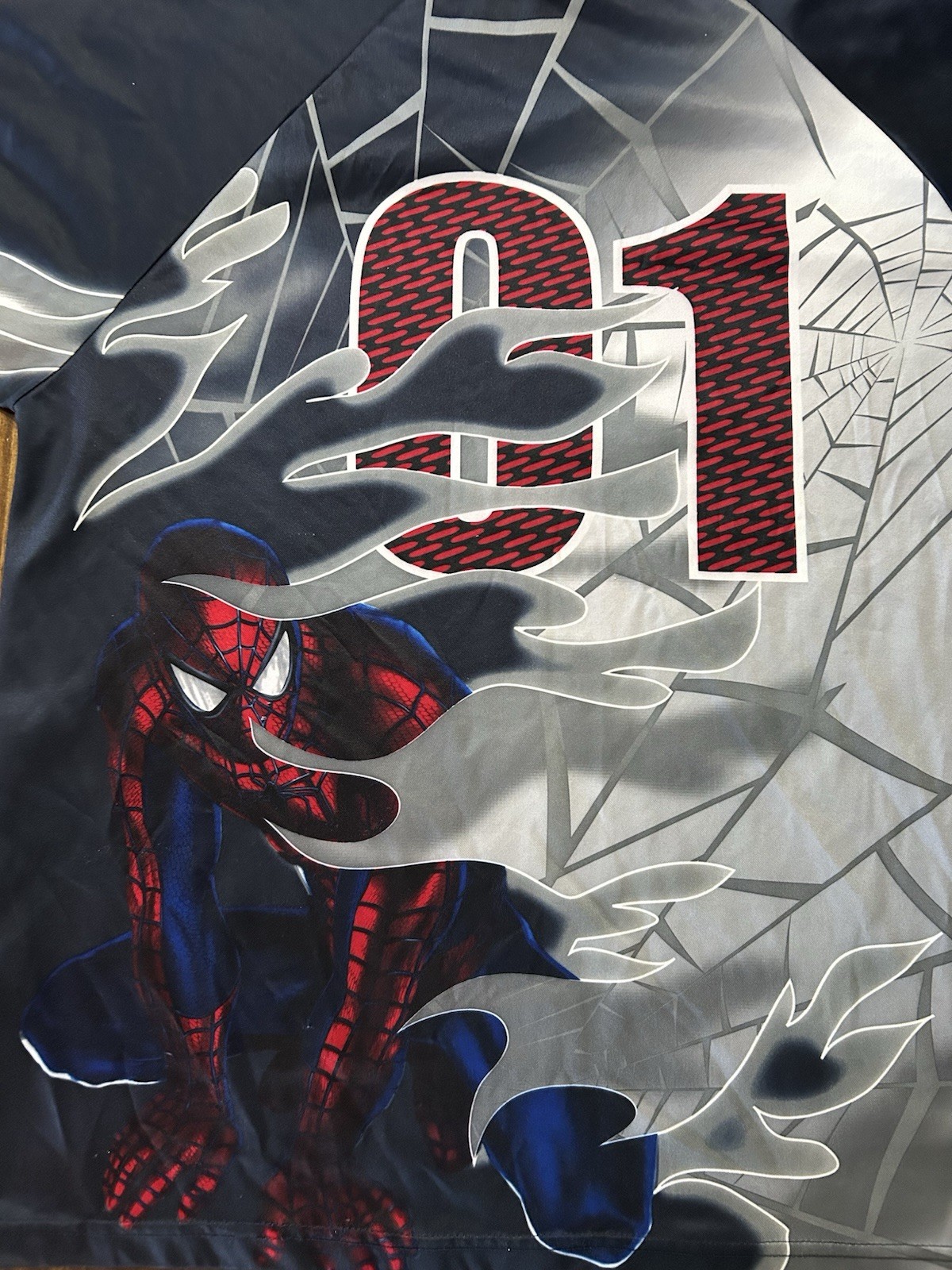 Vintage 2003 Marvel Spiderman Movie Promo All Over Print Long Sleeve Size XL