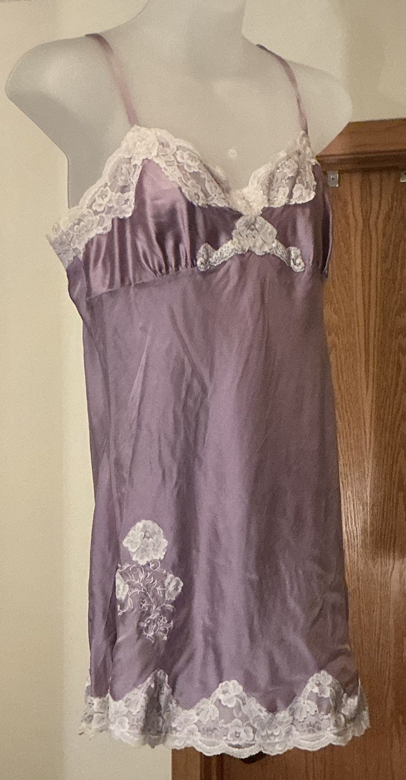 Express Design Studio Bridal Lavender Purple/ivory lace Blouse Camisole Sz M Y2K