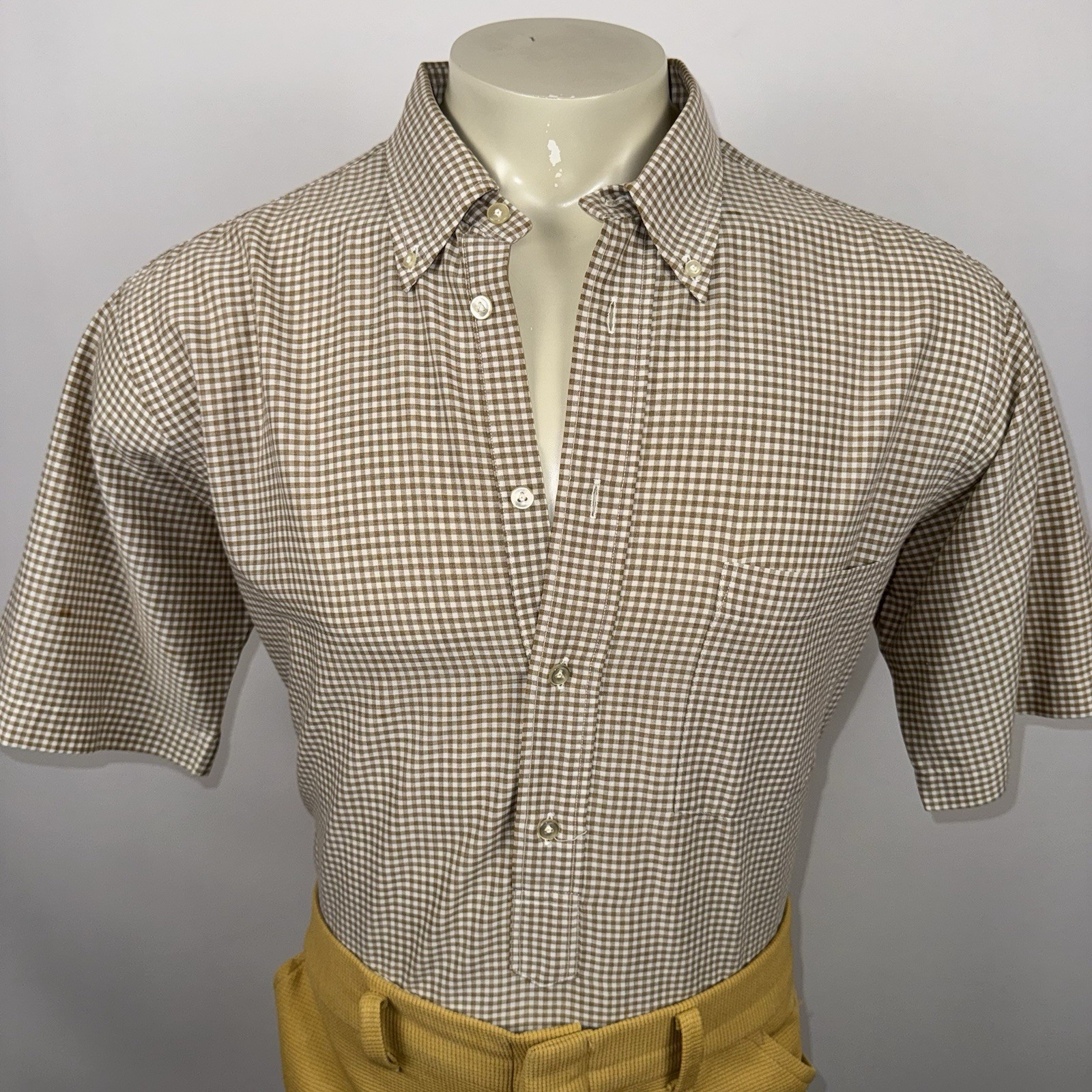 Vtg 50s 60s Hathaway Shirt Mens Hathaweave Stretch Tunic Pullover MCM Mod Large
