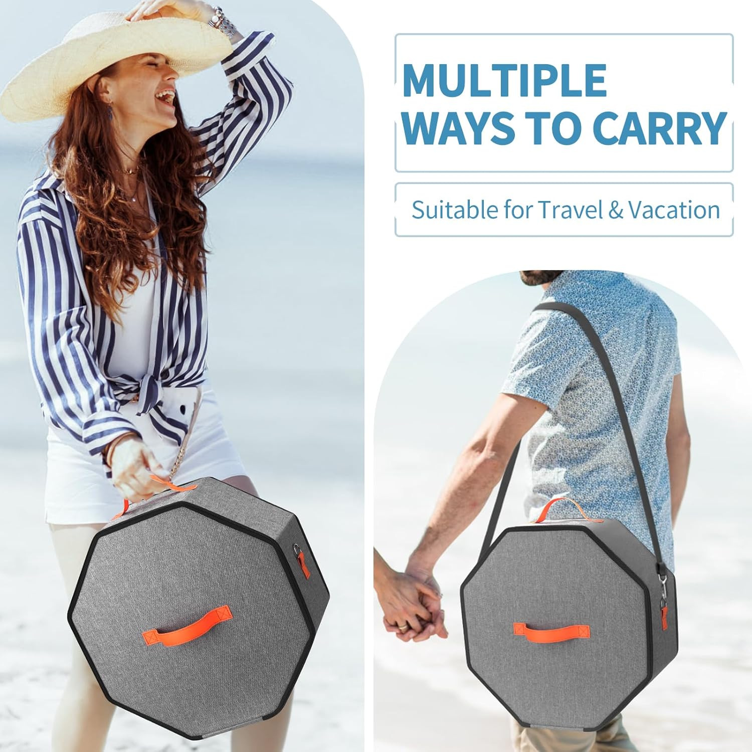 Hat Storage Box for Women & Men, Hardboard Support Cowboy Hat Boxes with 1 Door
