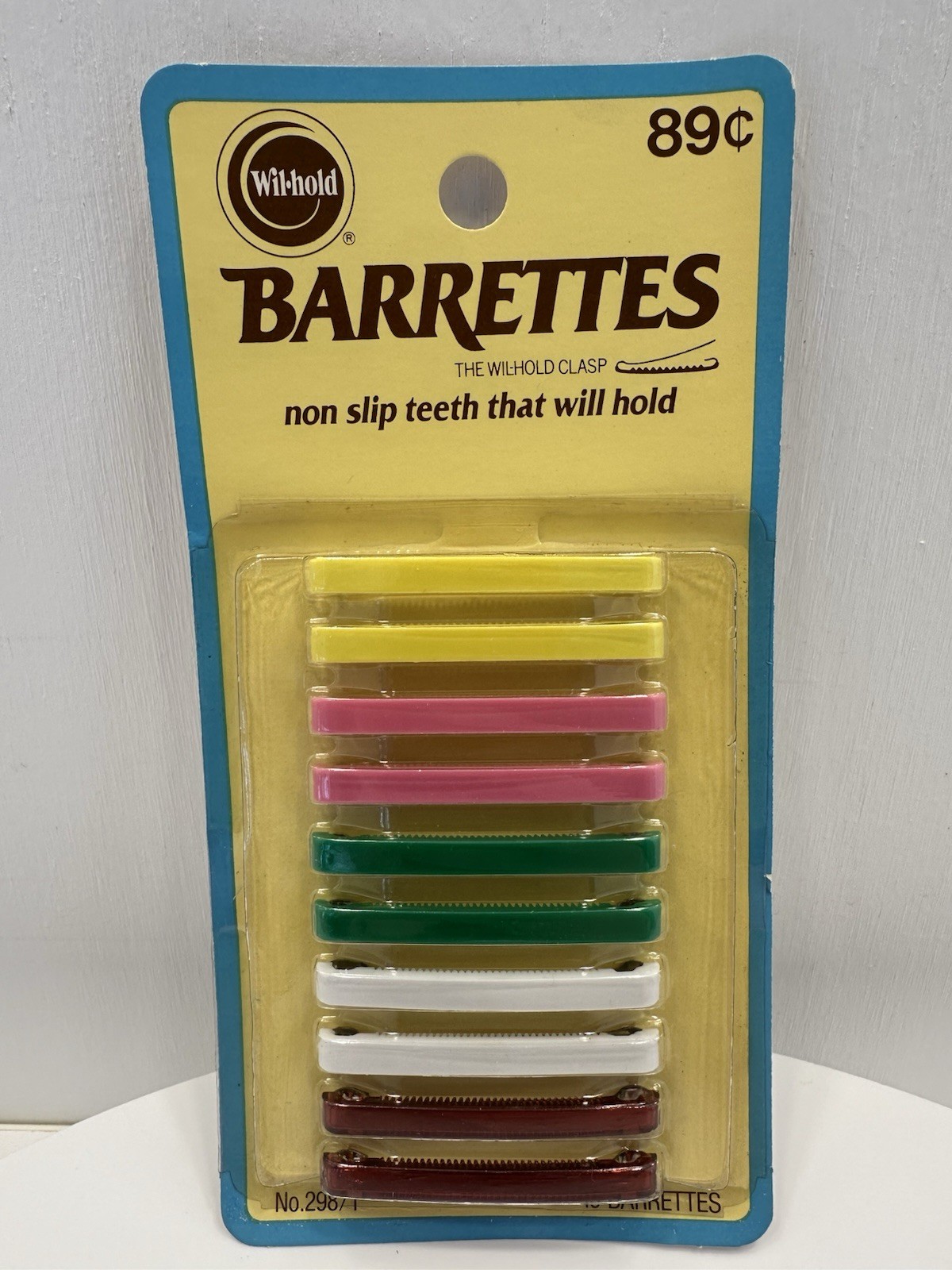 VINTAGE *NEW* 1970’s Wil-hold 298/1 Non-Slip Barrettes – Pack of 10