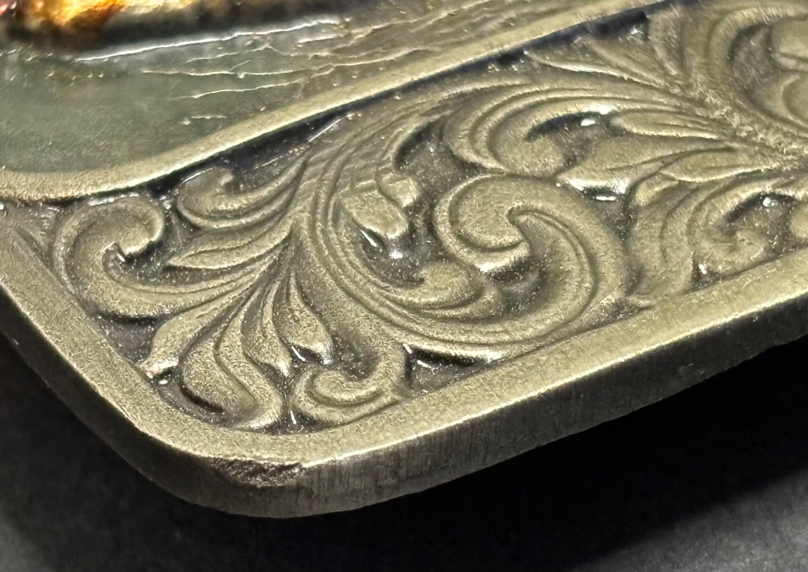Remington UMC Sculpted Bergamot G-400 Enameled Pewter Belt Buckle USA