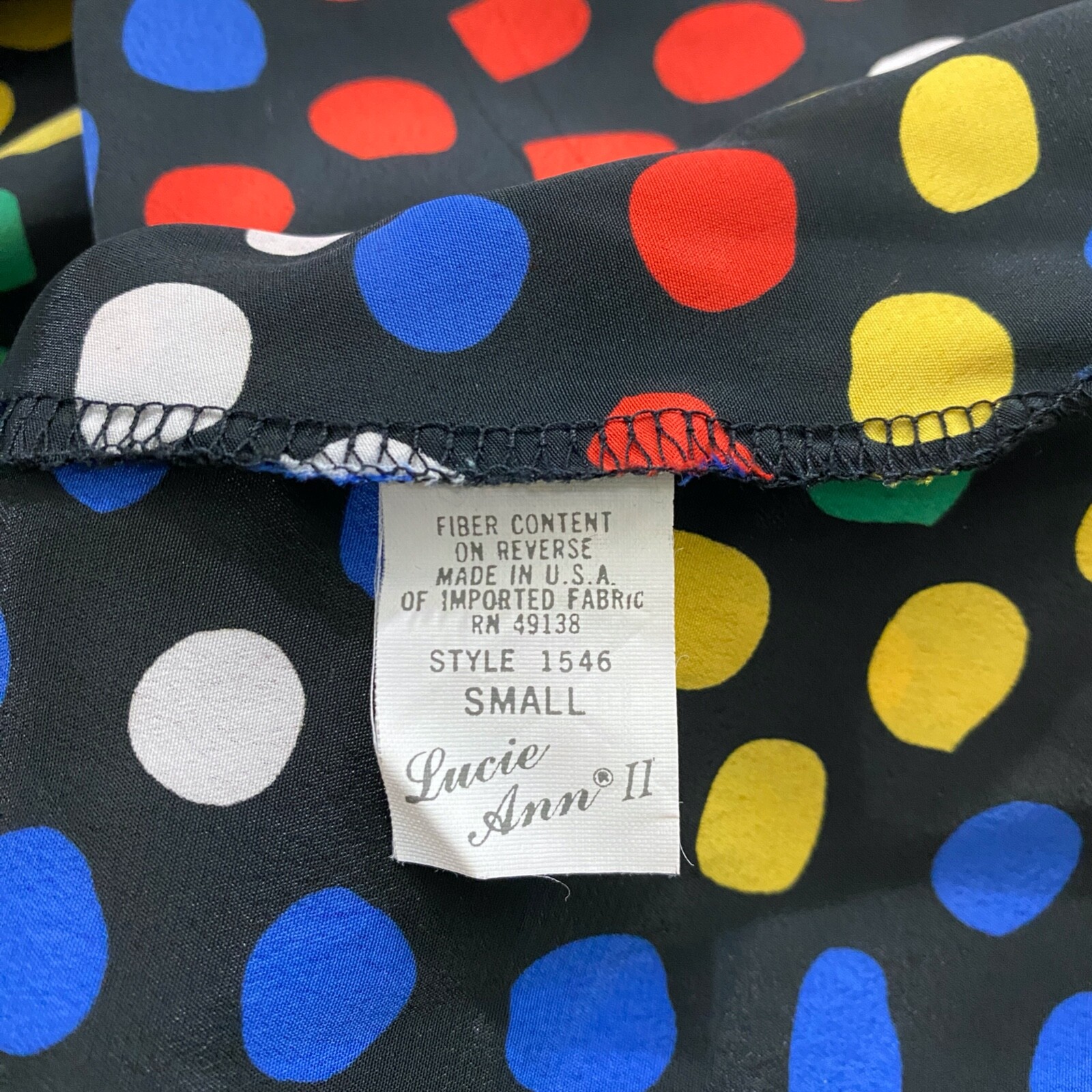 Lucie Ann II Vtg 70s Racerback Tennis Skater Knee Length Polka Dot Novelty Dress