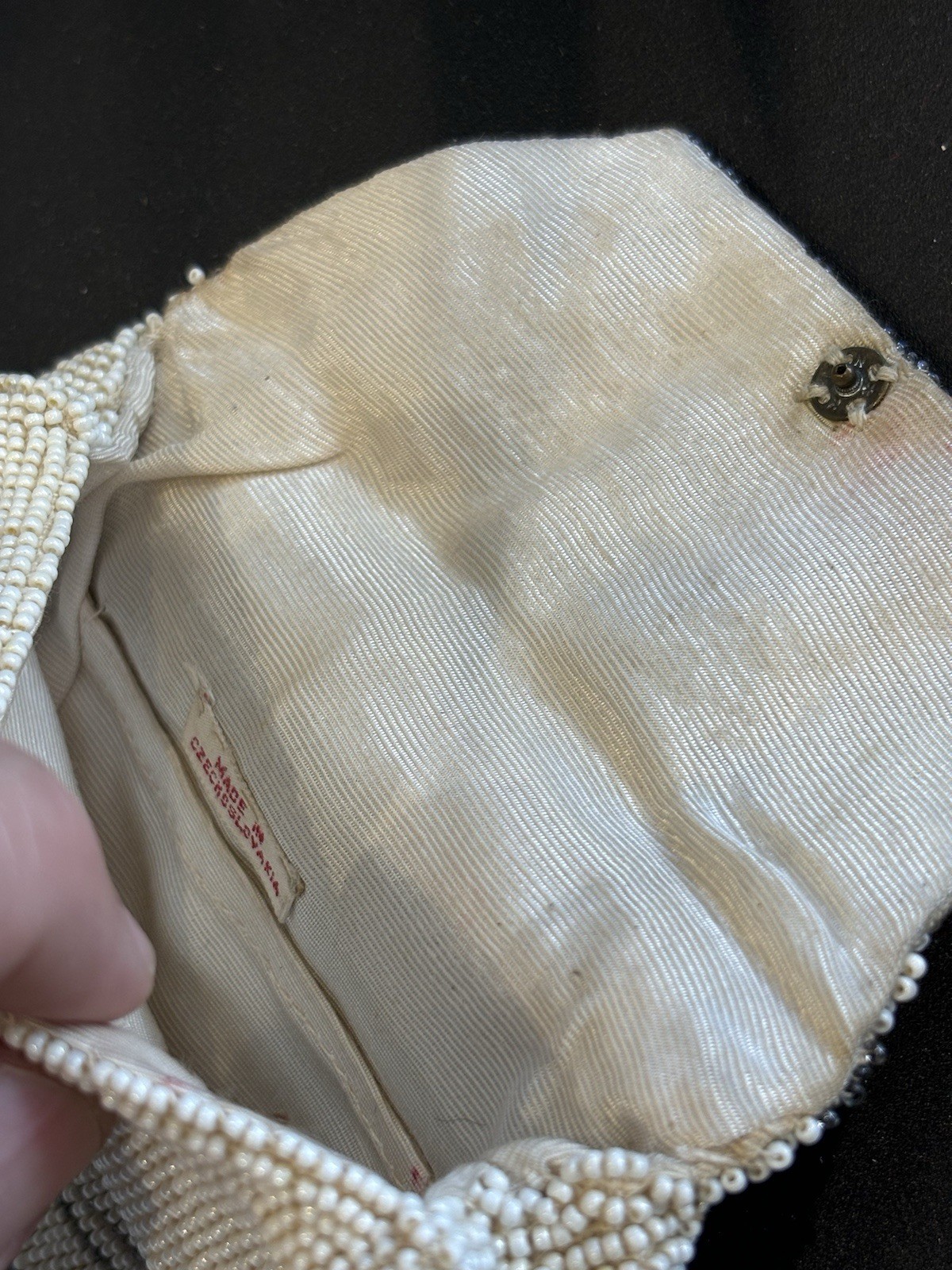 vintage Art Deco beaded clutch bag from Czechoslovakia