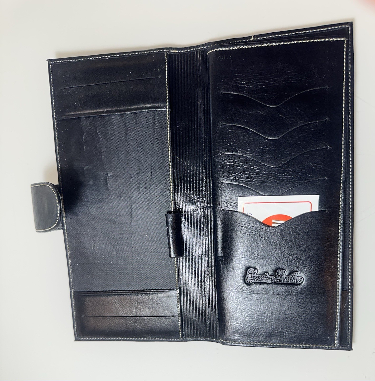 NEW Black Vintage Genuine Leather Wallet/organiser Size-9x4x0.5 in