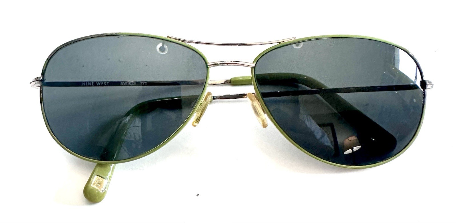 Nine West Pilot SWIC-712 Green Metal Frame Green Lens Sunglasses 60-15 145mm
