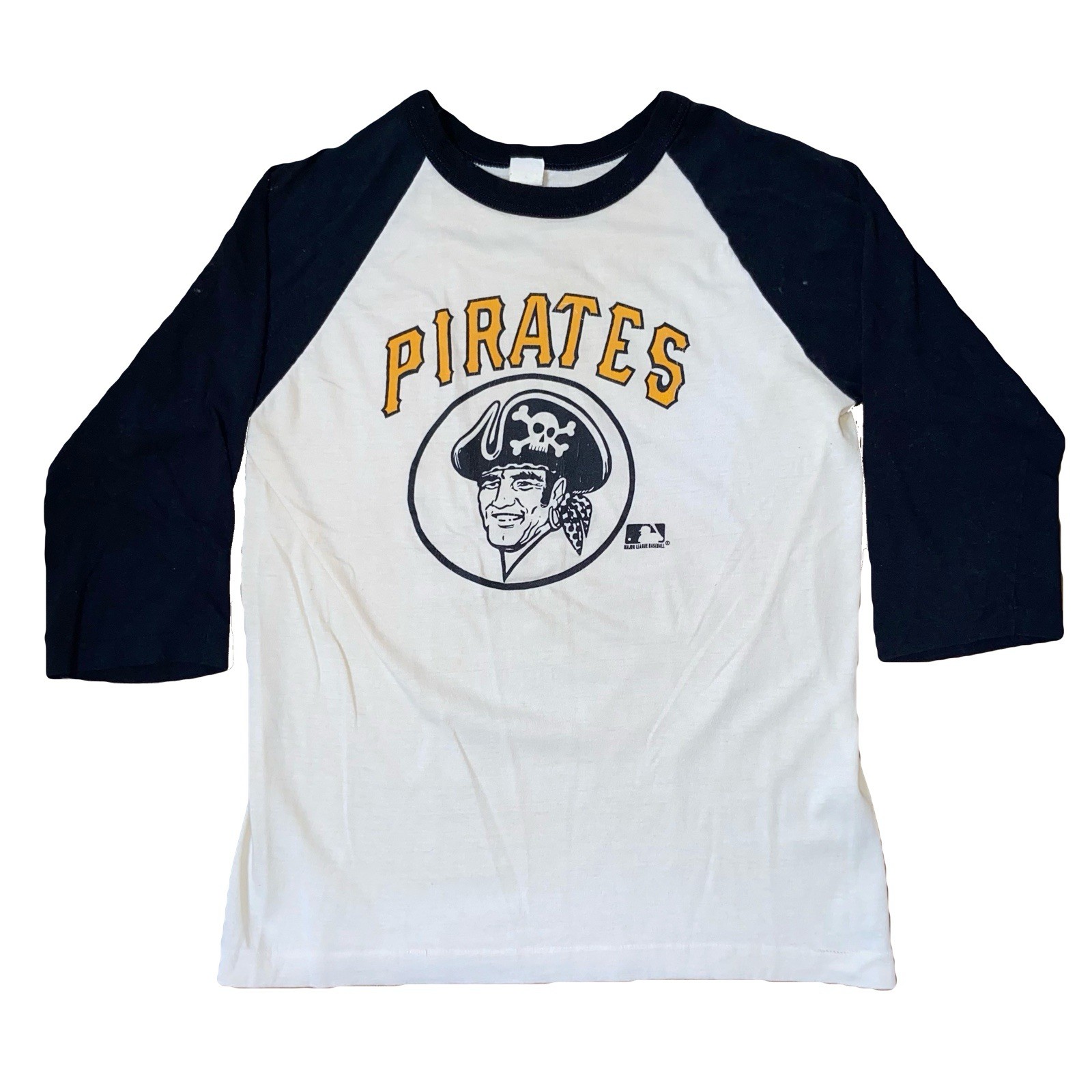 Vintage 1980s Pittsburgh Pirates MLB Raglan 3/4 Sleeve T Shirt M Single Stitch