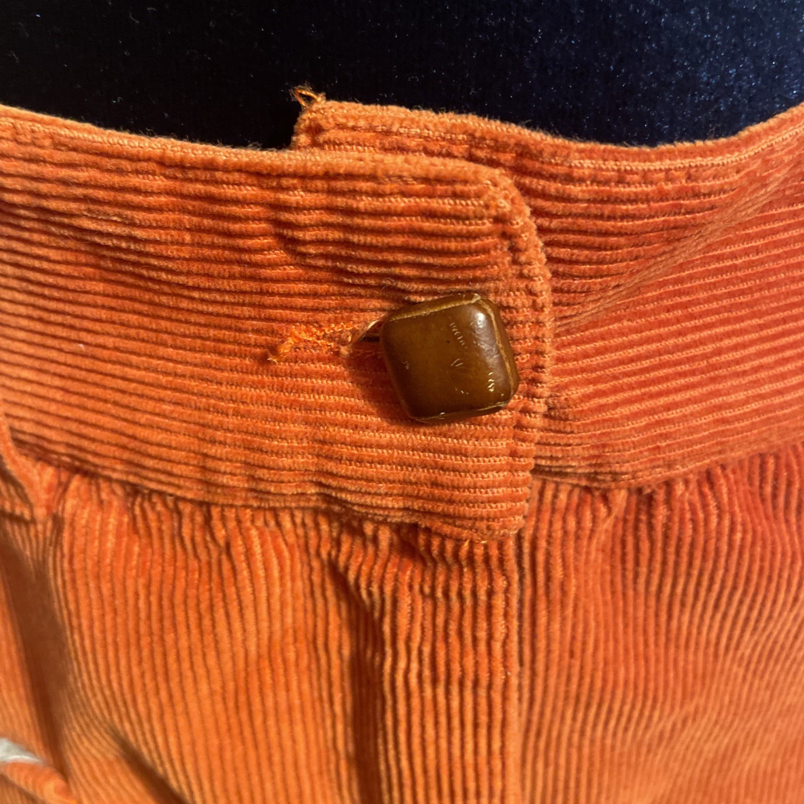 Luis Trenker Corduroy Utility Skirt Orange Leather Detail Pockets Sweater Hem
