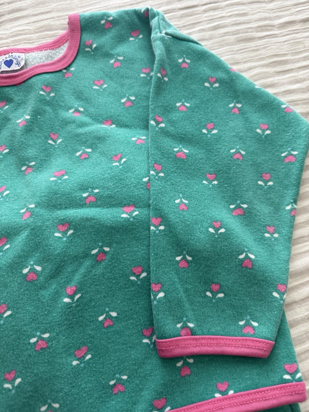 Vintage Hartstrings Girls Green/Pink Sweatshirt & Pants Set Size 5/6 USA