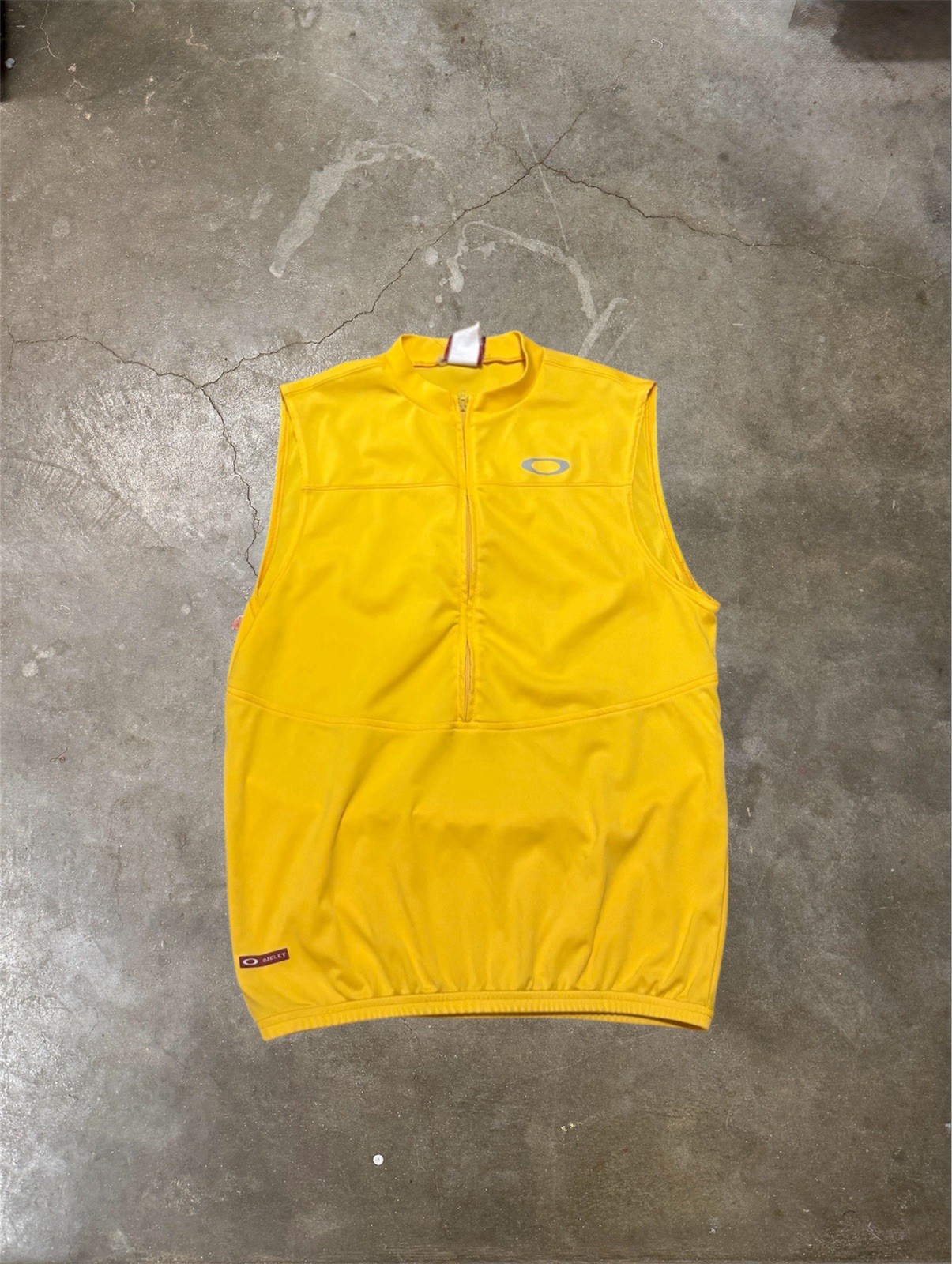 Vintage 1990s 2000s Yellow Oakley Software Mesh Biker Top Cycling Jersey Mesh