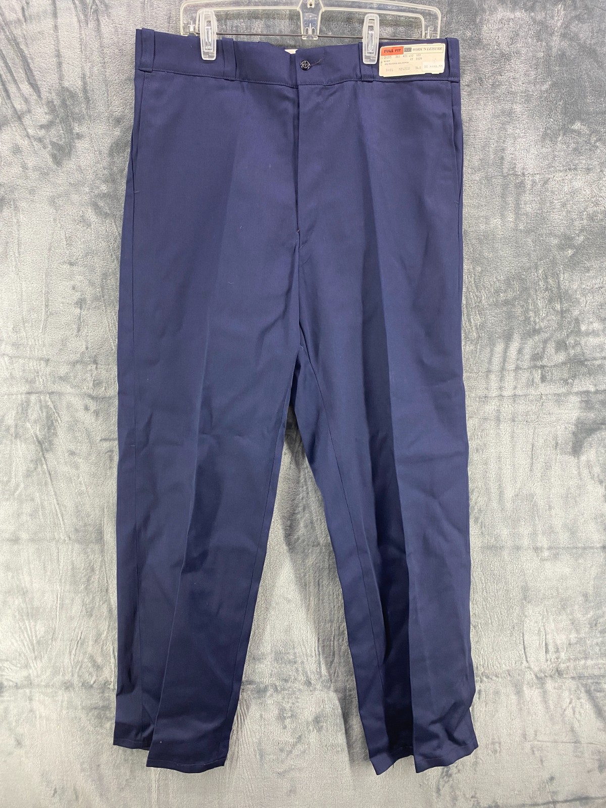 VTG Sears Work N Leisure Full Fit Perma-Prest Pants 36×32 Blue Made in USA NWT