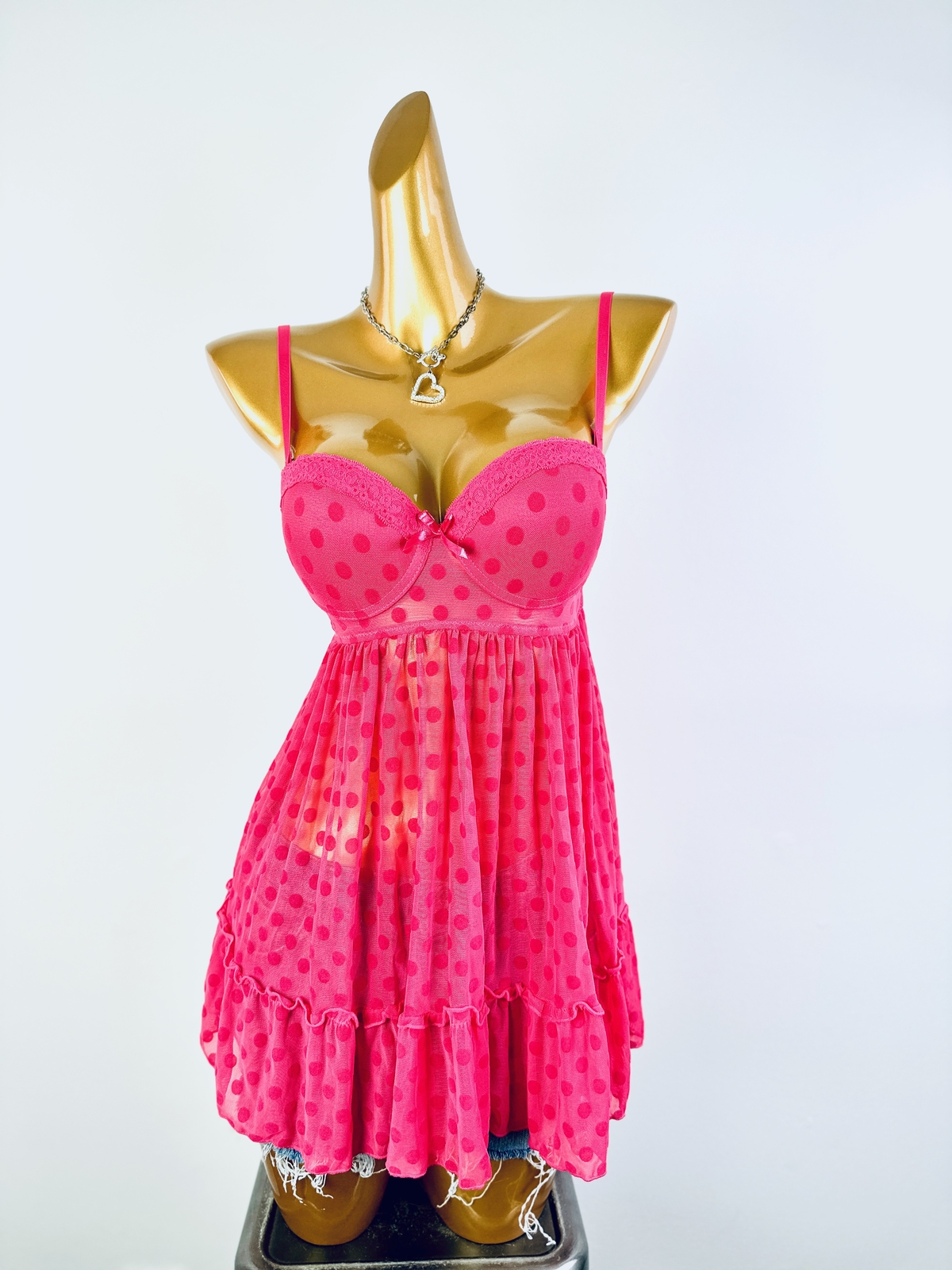 Vintage VTG y2k fairycore sheer lingerie babydoll top