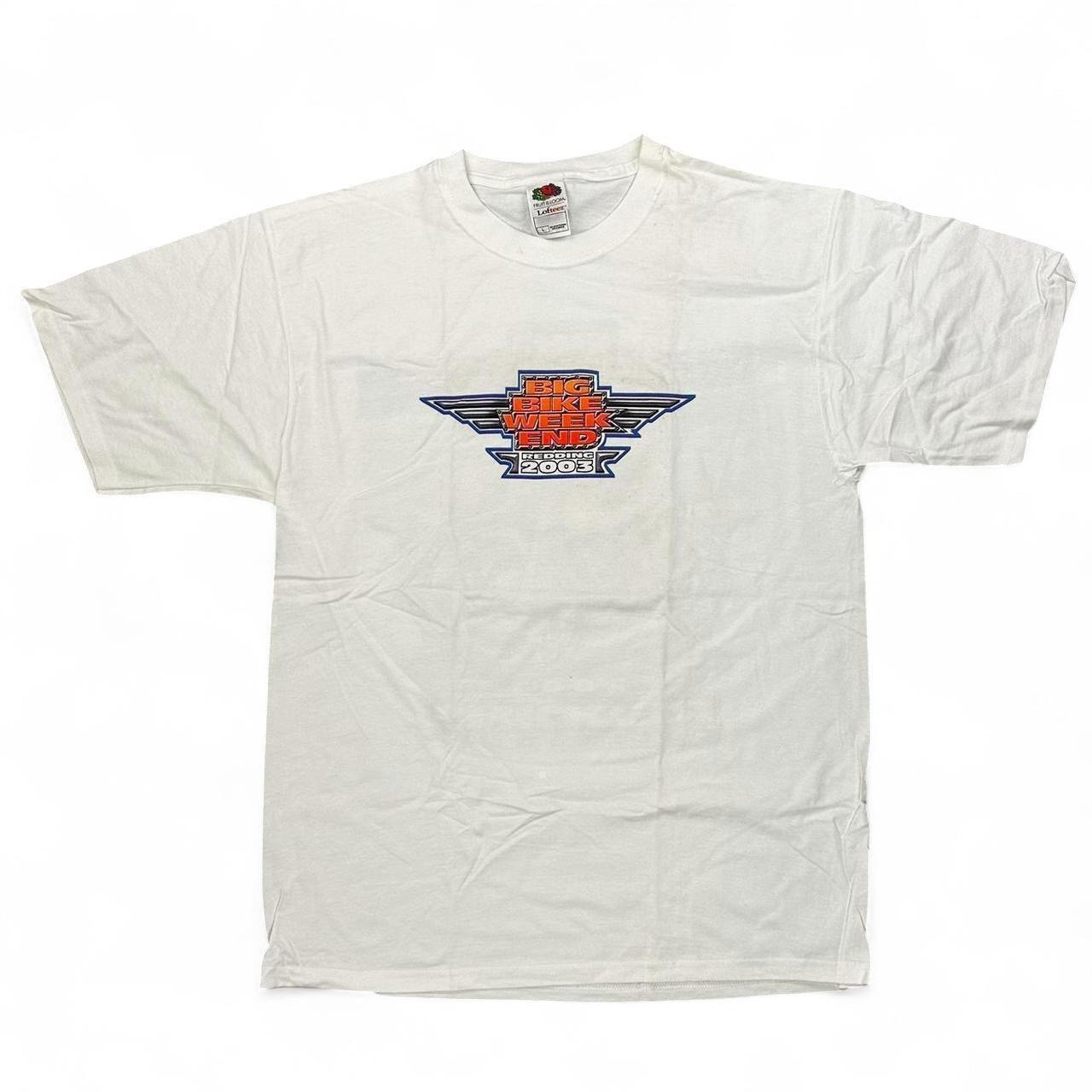 Vintage Deadstock Big Bike Weekend 2003 Chopper Tee White L USA Cotton
