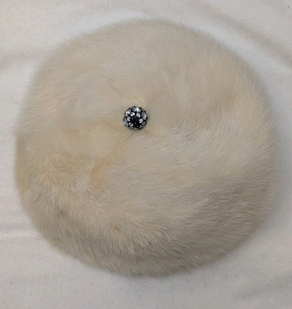 Miss Alice Bonwit Teller Genuine Bleached Mink Fur Pillbox Hat-w Tags Vintage