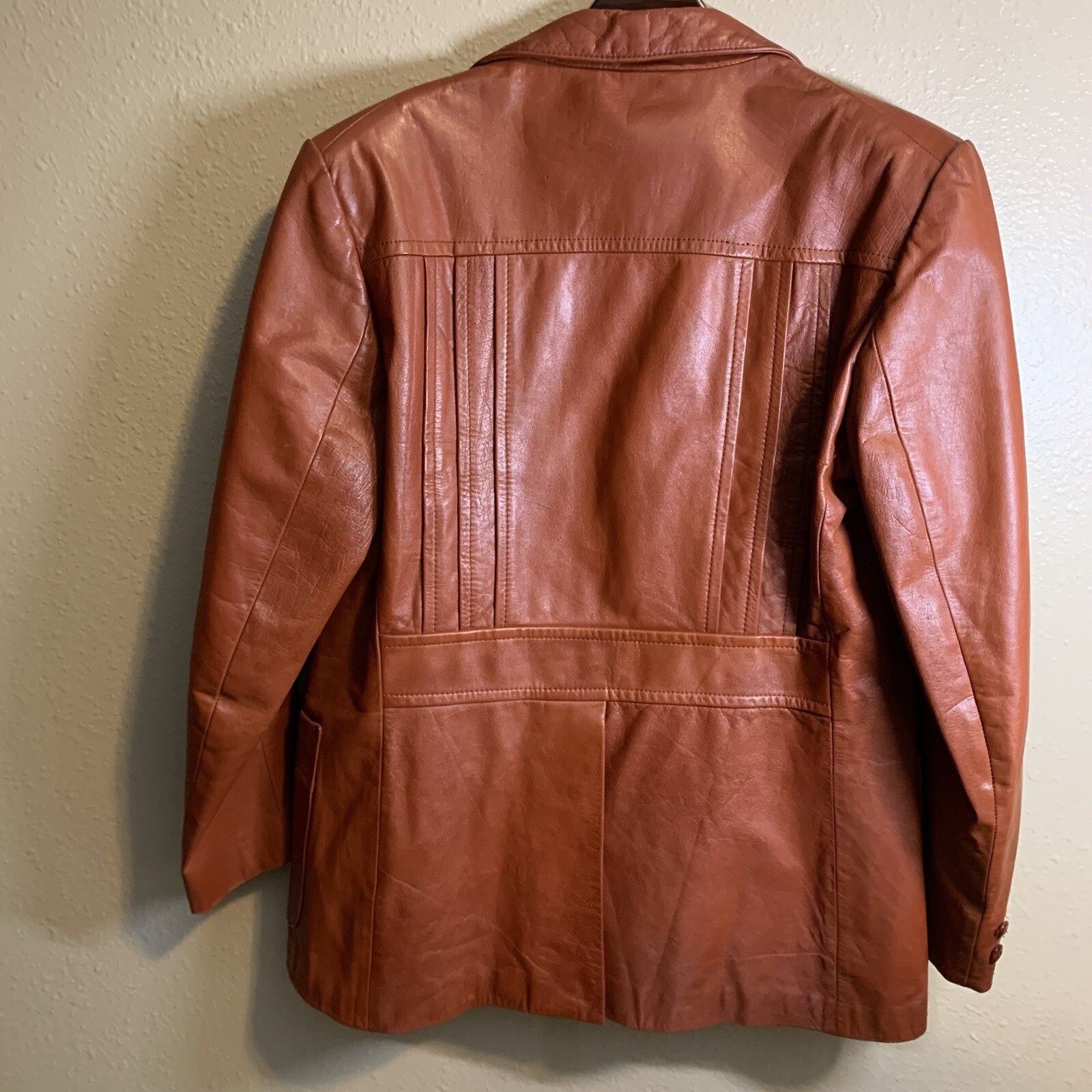 VTG Rue Royale By Nino Cerruti Mens Leather Jacket 44R Rust/Brown 70s Bob Dylan