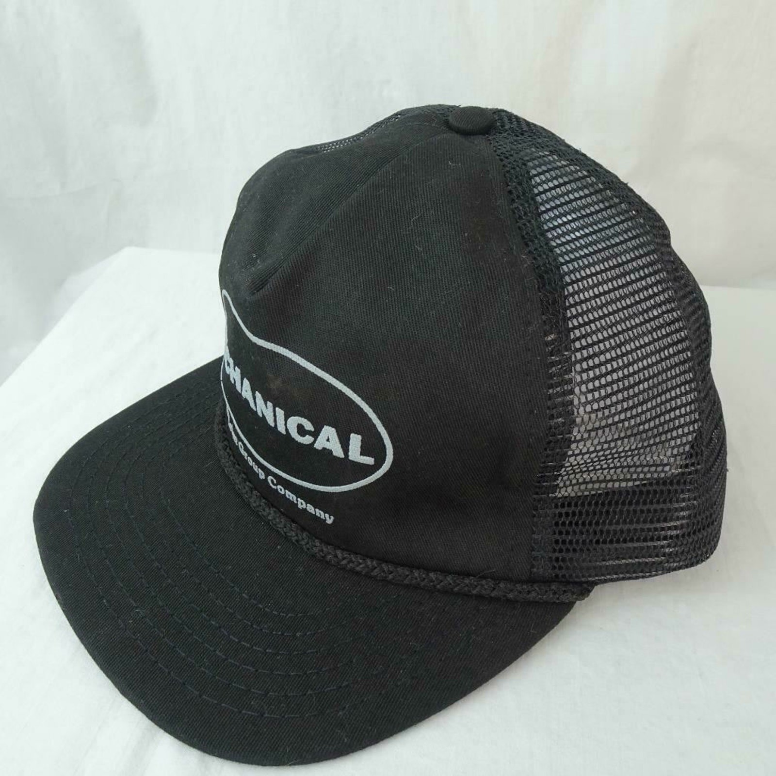 Mesh Snapback Trucker Hat Cap Made USA Vernon Headliner Black Mechanical Company
