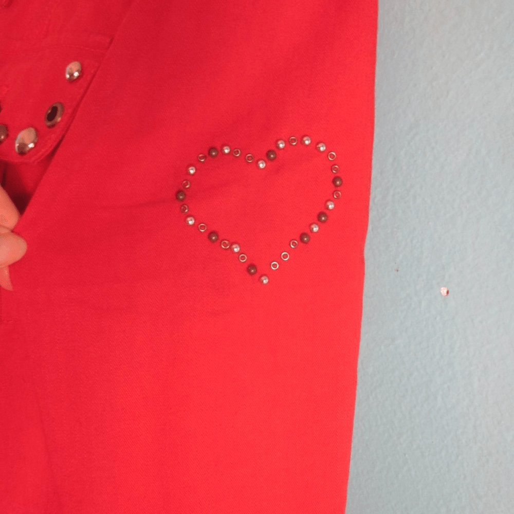 Moschino Womens Size 6 Cheap & Chic Red Embellished Cropped Jacket Made in Italy
