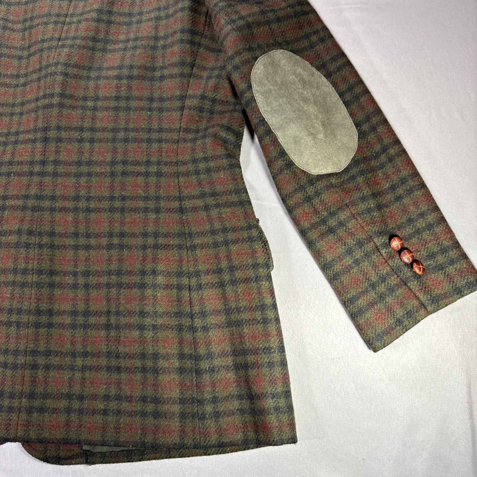 VTG Harve Benard Wool Coat Womens 16 Ukraine Dark Academia Elbow Patches Preppy