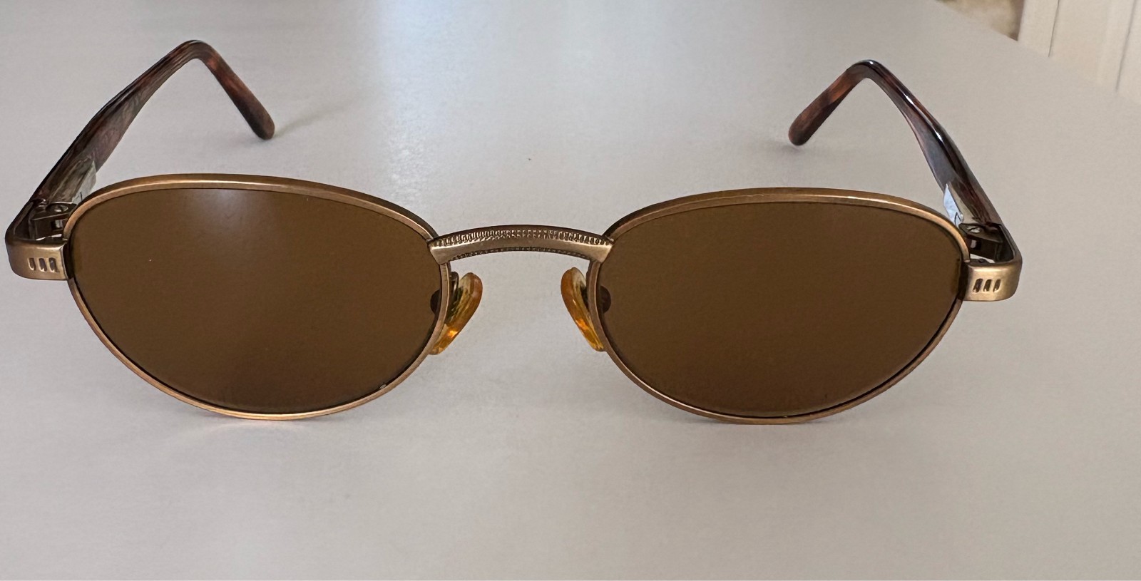Vintage Bausch + Lomb W2882 PRBM Sunglasses Oval Bronze Tortoise B&L 90s USA