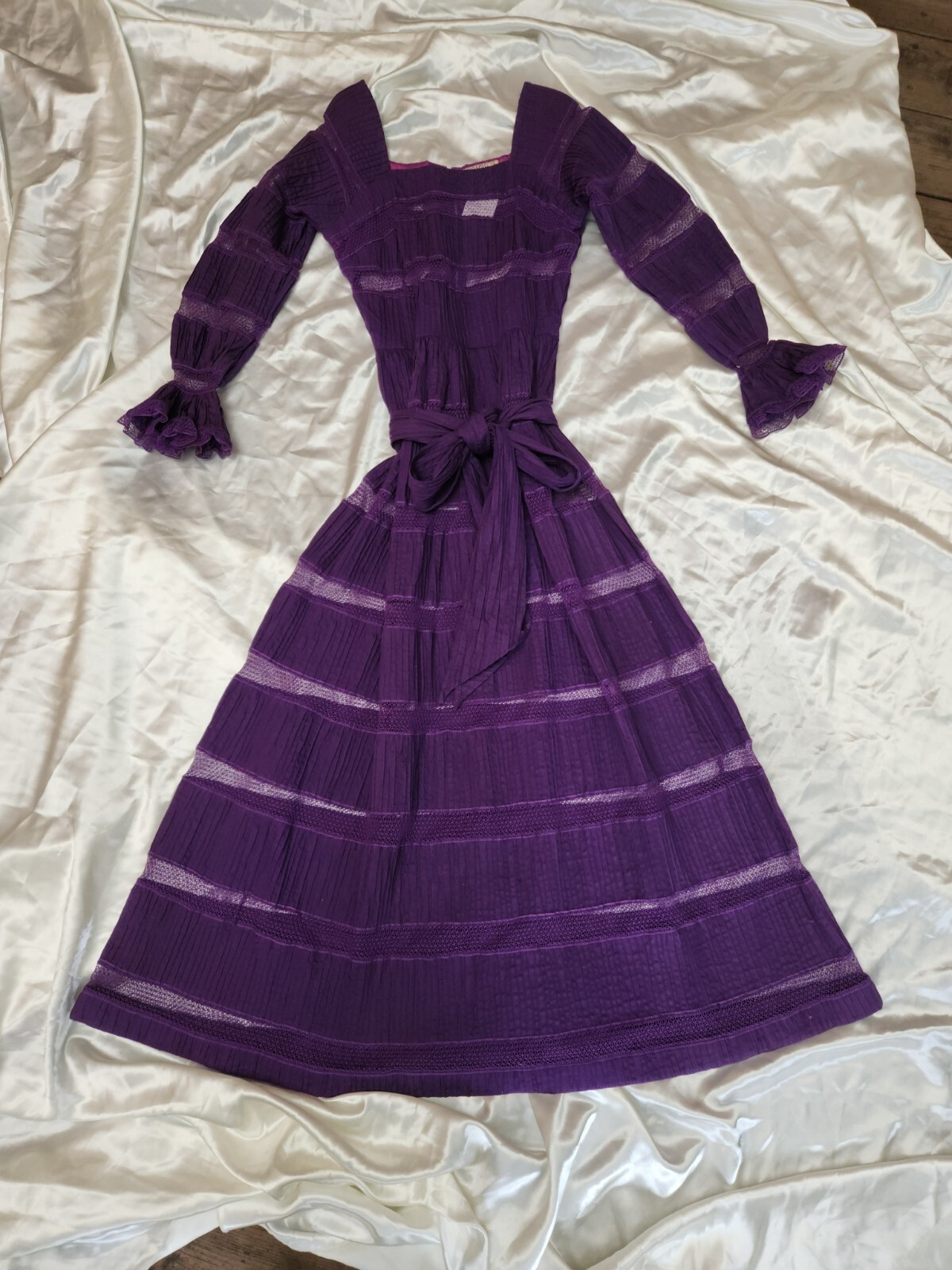 Vintage 70’s Mexican Wedding Fiesta Dress Gonzalo Bauer Girasol