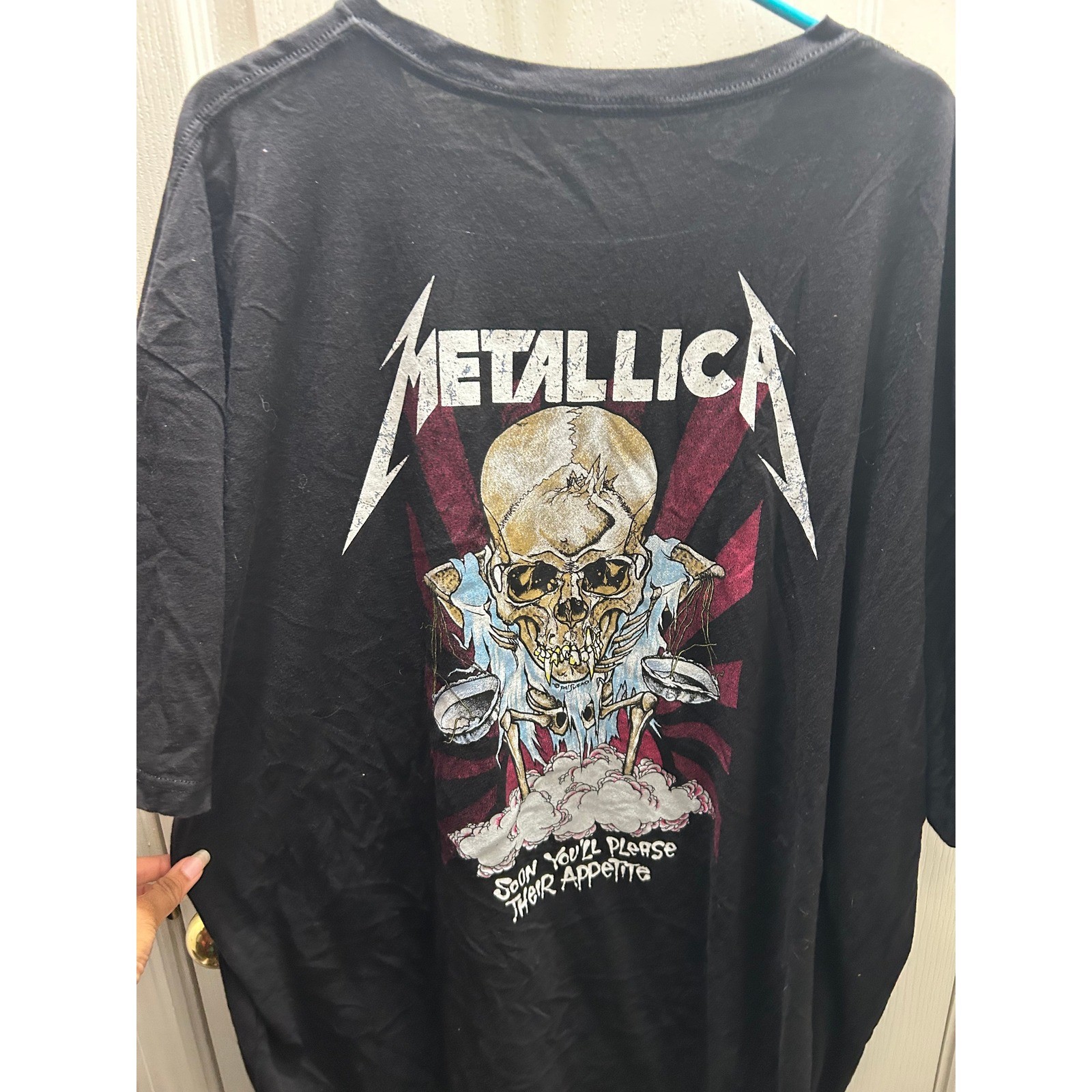 Vintage Grail Metallica 4XL Double Sided Graphic Band T Shirt Skull Licensed