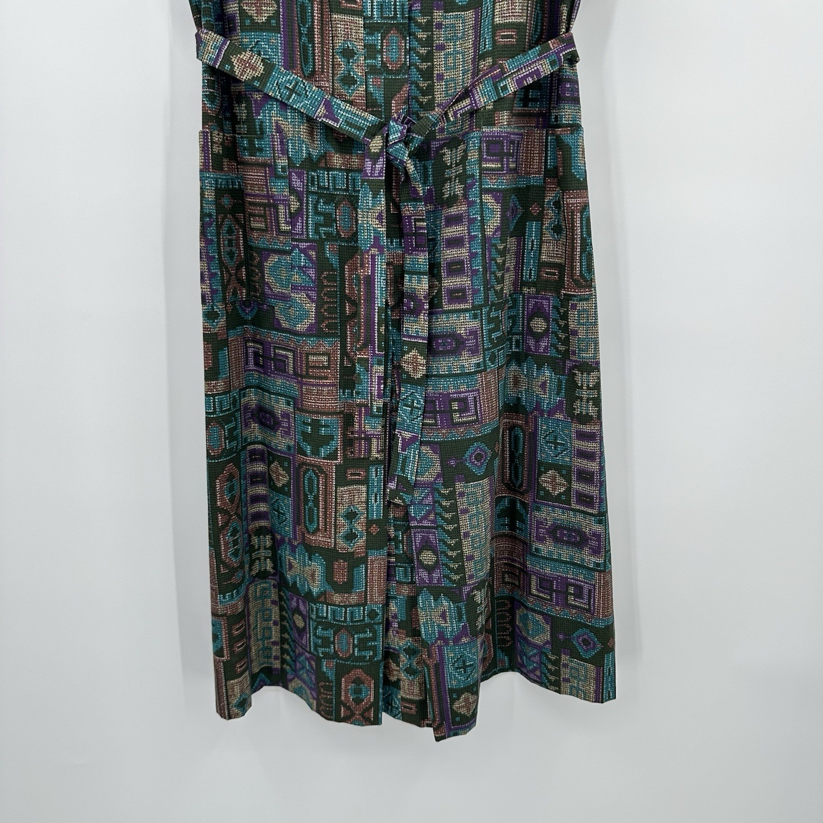 vintage 70s A LINE SHORT SLEEVE DRESS librarian chic shirtdress art student