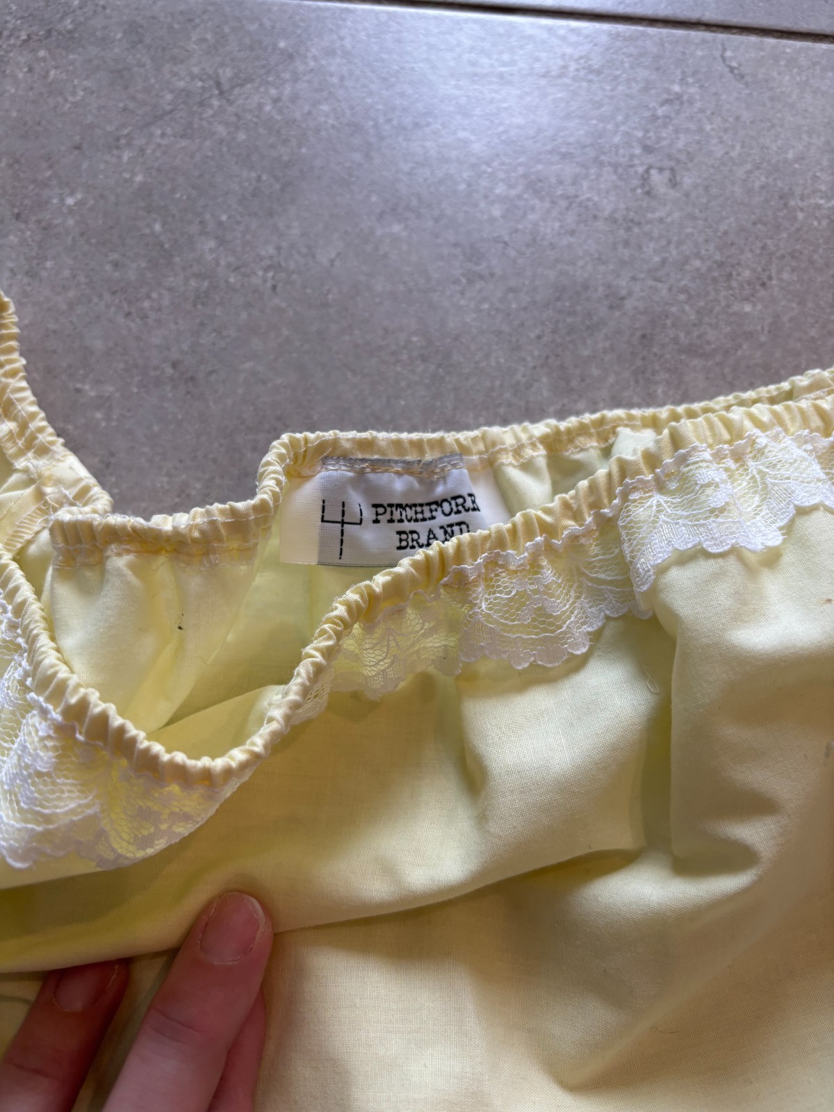 Vintage Pitchfork Brand Square Dance Yellow Off The Shoulder Top Blouse Shirt XL