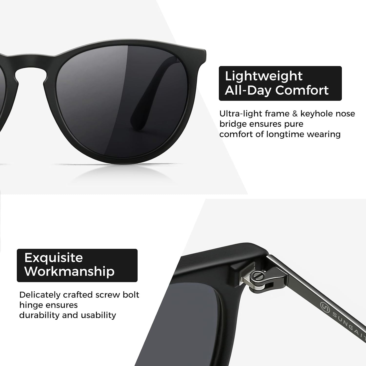 All-Day Comfort Vintage Round Sunglasses with Polarized Lenses – UV400 Safety