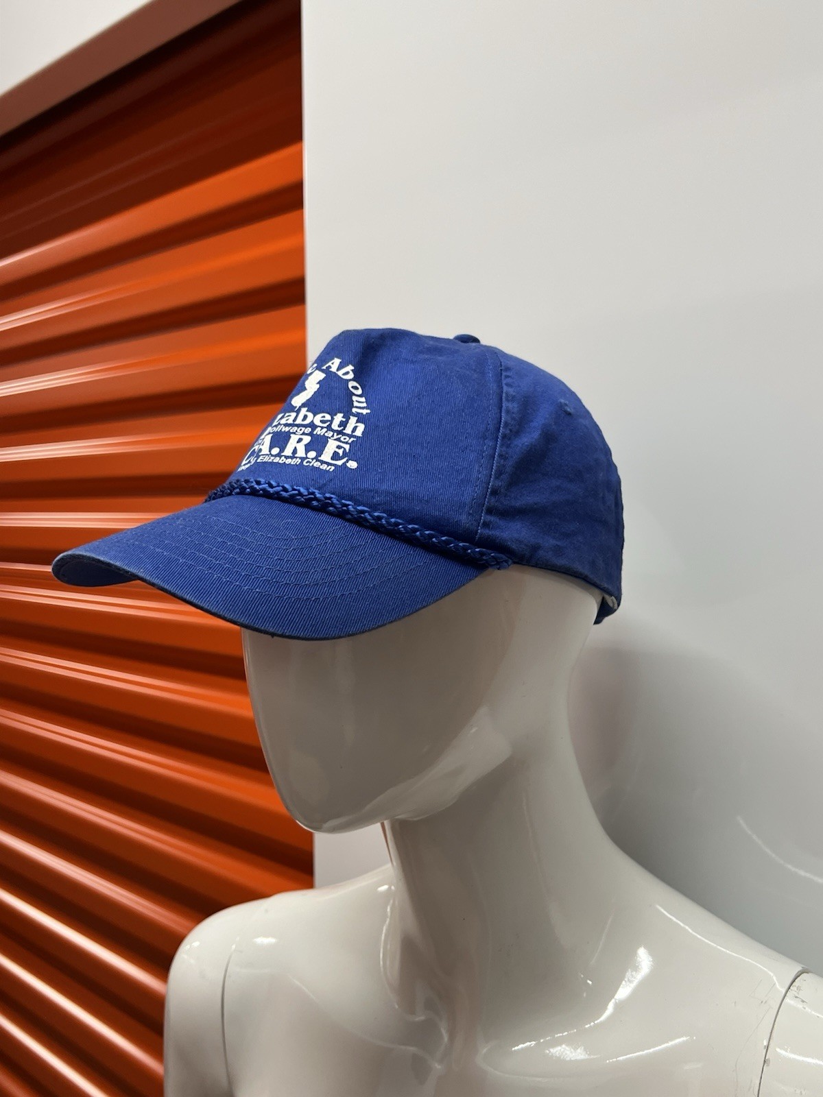 Vintage C.A.R.E Hat KC Brand Promo Cap Blue Brim 90s Snapback