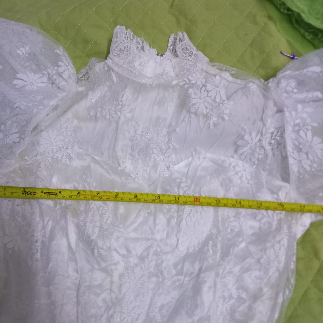 Vintage 80s 90s Pronuptia Paris White Long Sleeve Wedding Gown Dress | S
