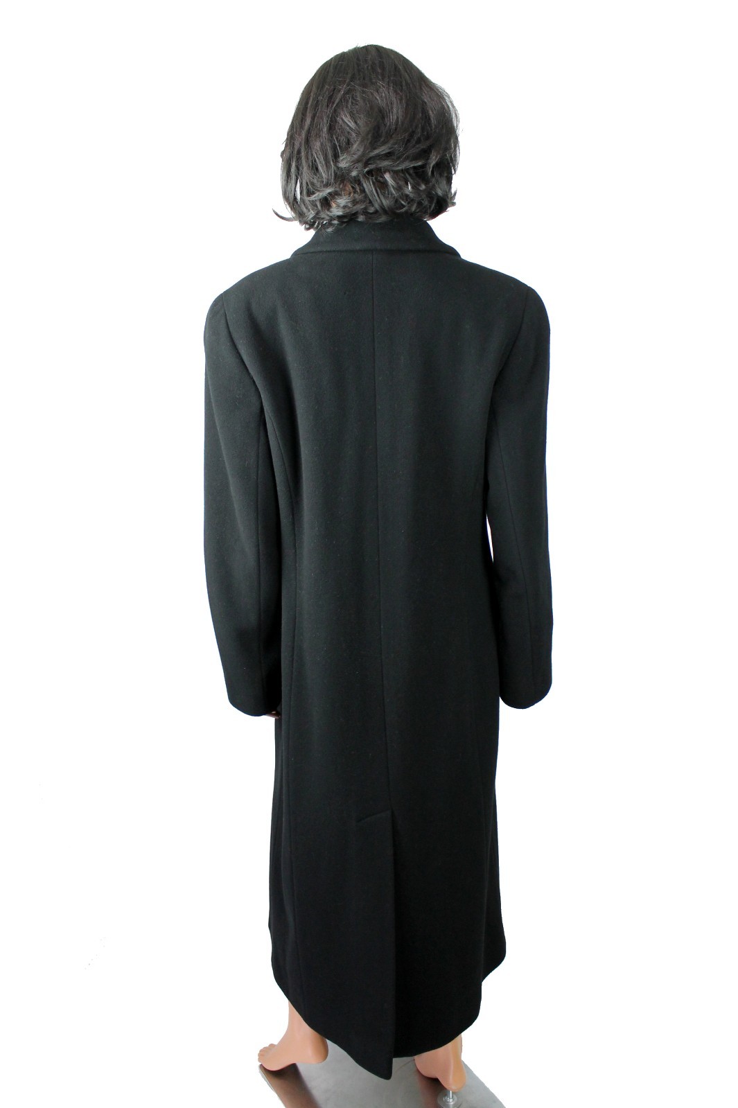 Womens Overcoat 12 L Vintage JNY Wool Cashmere Charcoal Gray Long Winter Jacket