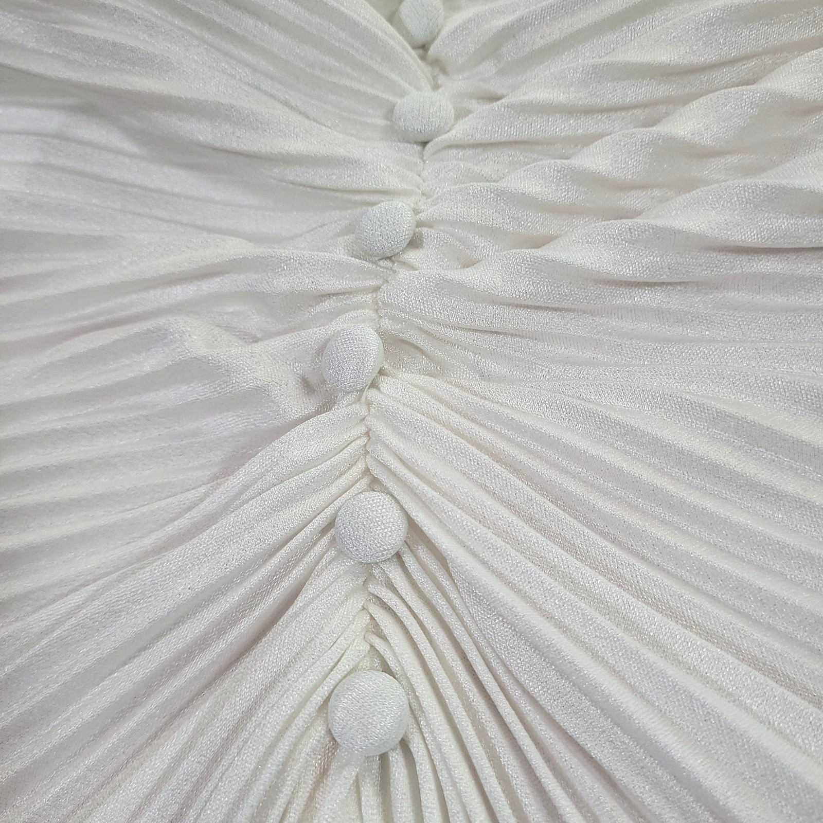 Vtg Pleated Maxi Dress New Leaf Samir S Vana White bridal Grecian angel ruched
