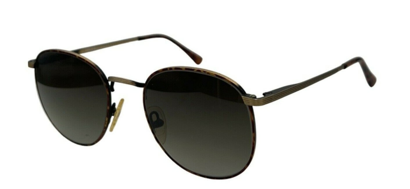 Vintage Alexander Julian Colours Brown Gold Round Sunglasses W/ NEW LENSES