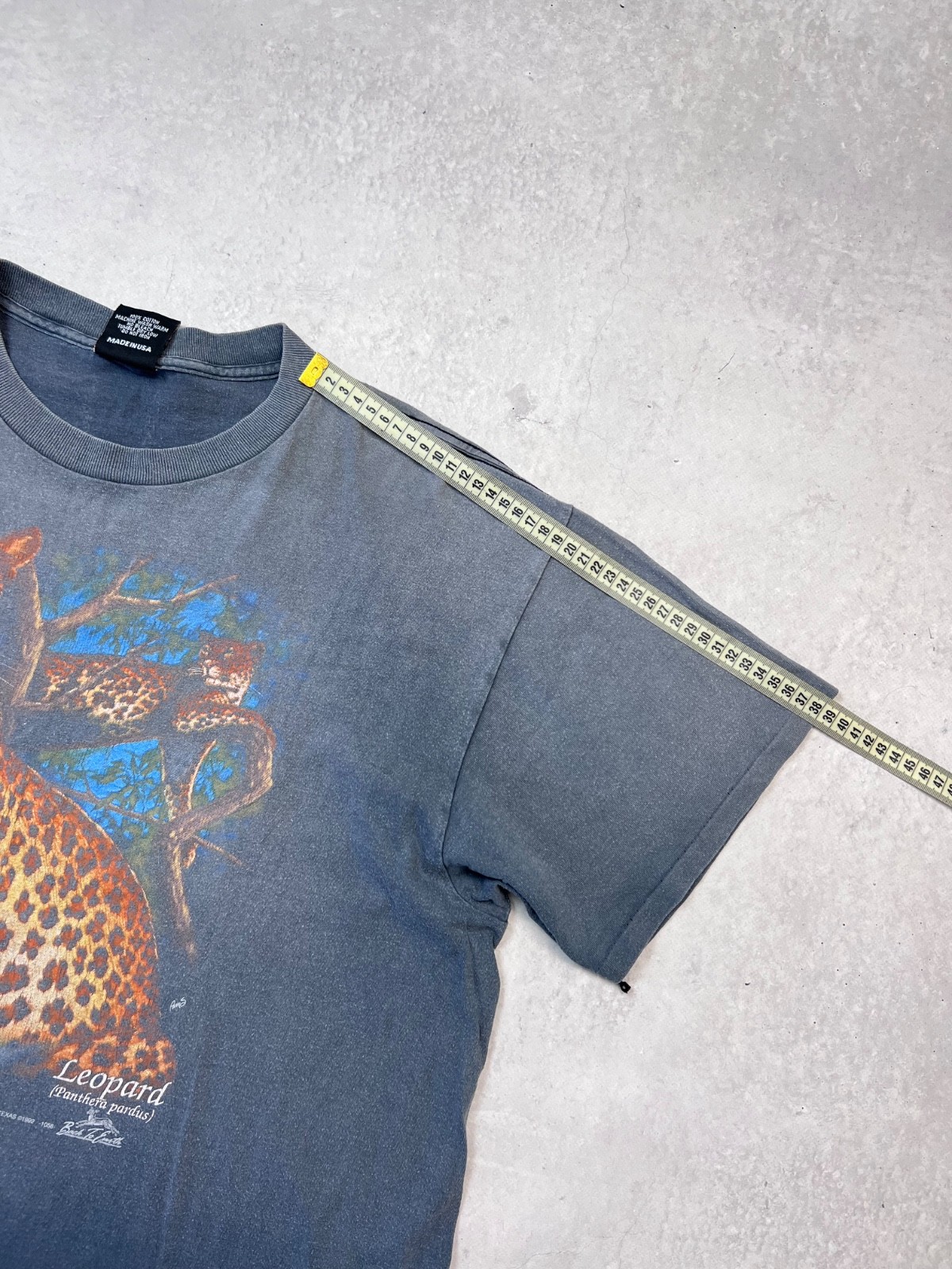 Vintage 1992 3D Emblem Leopard Panthera Pardus Graphic T Shirt USA XL