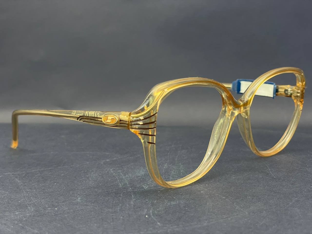 Vintage Safilo Contempora 813 376 Optyl Eyeglasses Italy Clear Honey Frame