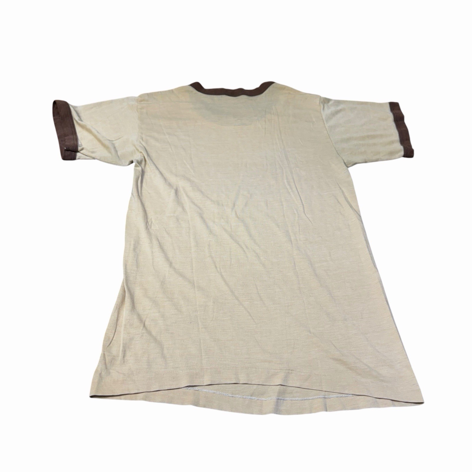 VINTAGE 70s 80s RINGER T-SHIRT Size Small 16”x25” Arkansas Is A Natural Tee
