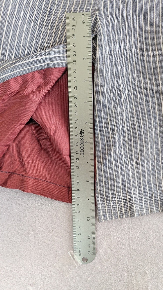 Late 80s 90s VTG Pinstripe Skirt Suit Set 10 Rayon/Linen Blend Blue Denim Look