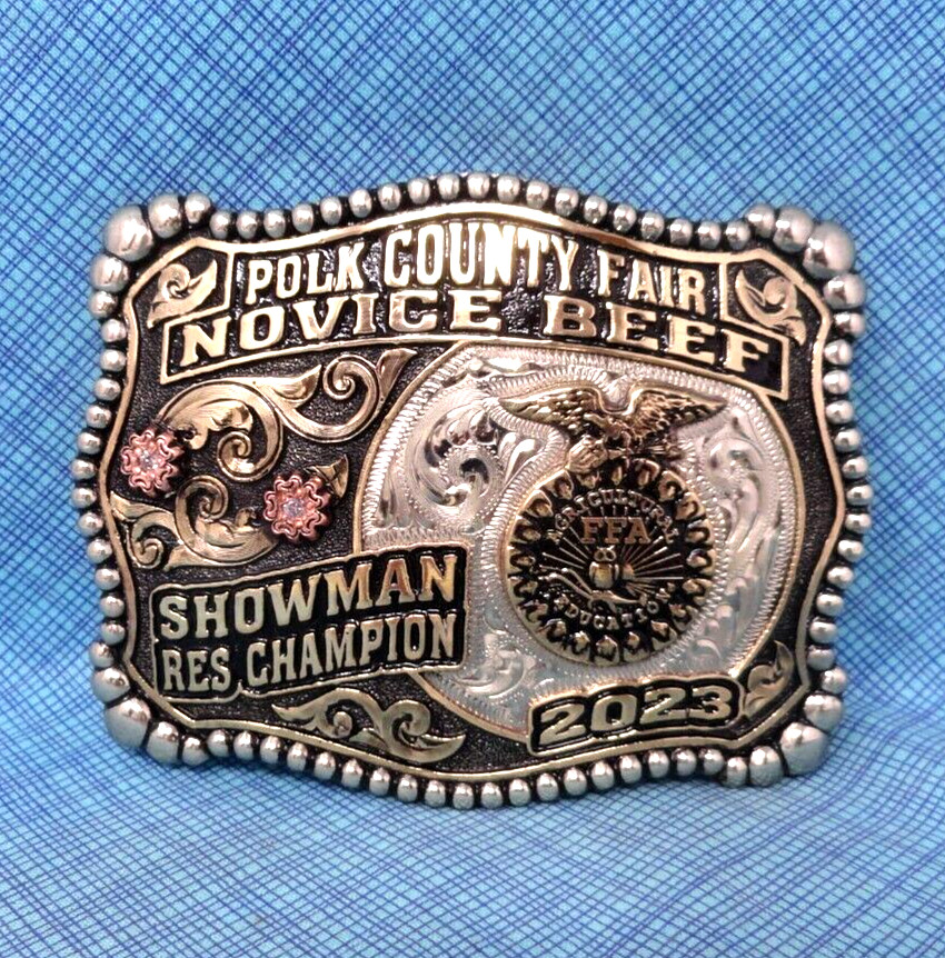 FFA Novice Beef Res Champion Showman Belt Buckle Polk Cnty Fair OR MCS .MCS001